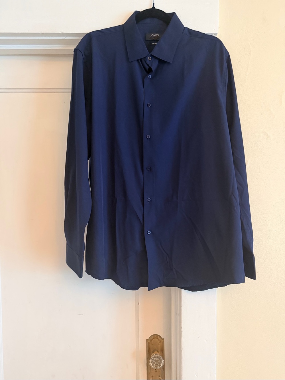 Jones New York Men's Dark Navy Button-Up Dress Shirt